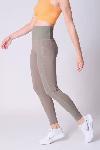 SPWL0022 - Women's Side Ribbed Leggings 29" - Army