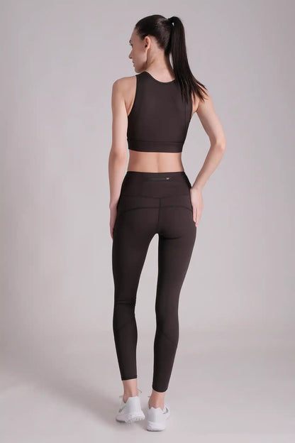 SPWL0038 - Women's Women's ZigZag Seam Pocket Outdoor Leggings 26” - Black