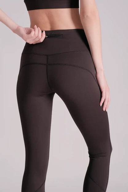 SPWL0038 - Women's Women's ZigZag Seam Pocket Outdoor Leggings 26” - Black