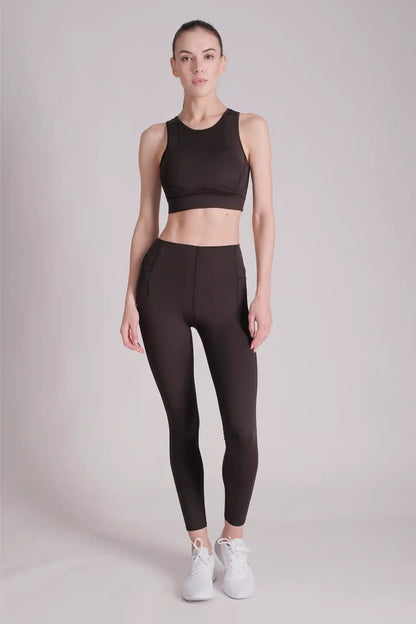 SPWL0038 - Women's Women's ZigZag Seam Pocket Outdoor Leggings 26” - Black
