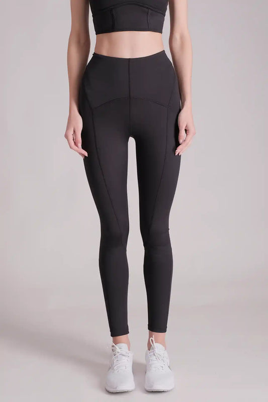 SPWL22002 - Women's High Rise Curve Seam Legging 26” - Black