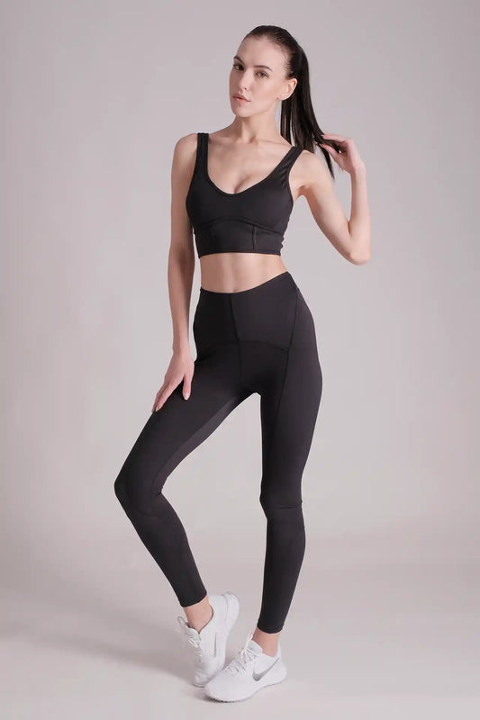 SPWL22002 - Women's High Rise Curve Seam Legging 26” - Black