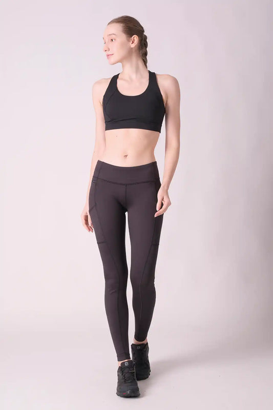 SPWL23001 - Women's Side Pockets Leggings 28" - Black
