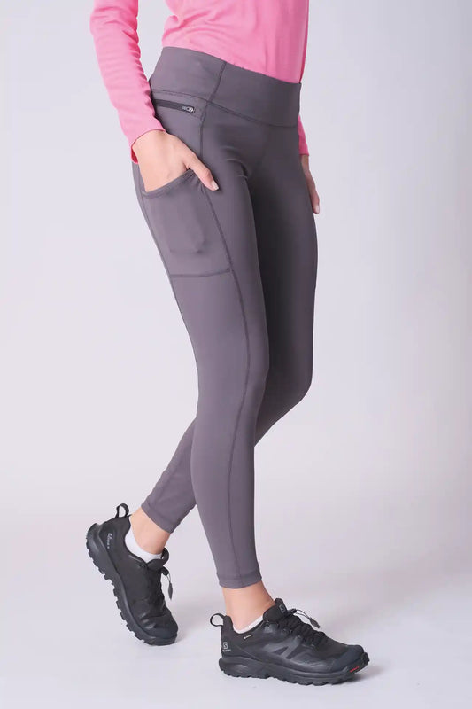 SPWL23001 - Women's Side Zip All Round Leggings 28" - Dark Grey