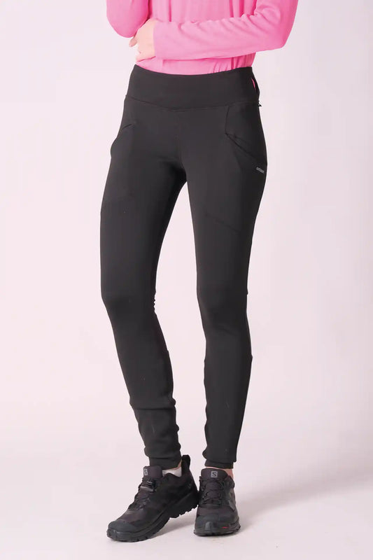 SPWL23002 - Women's Back Mesh Panel Hiking Leggings 28” - Black