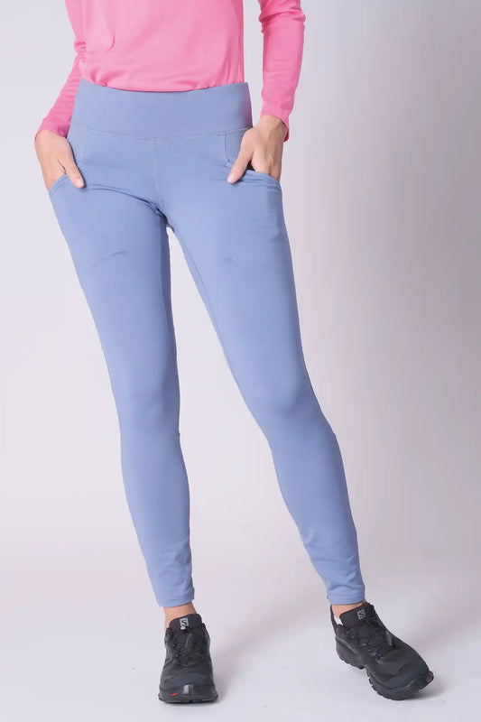 SPWL23002 - Women's Matching Panels Leggings 28" - Sky Blue