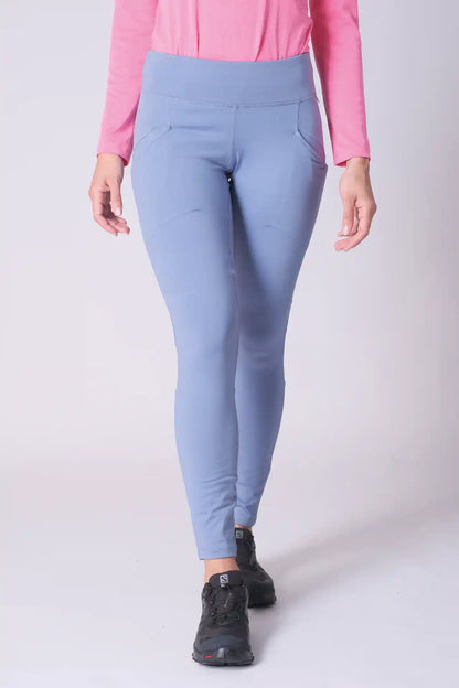 SPWL23002 - Women's Matching Panels Leggings 28" - Sky Blue