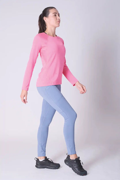 SPWL23002 - Women's Matching Panels Leggings 28" - Sky Blue