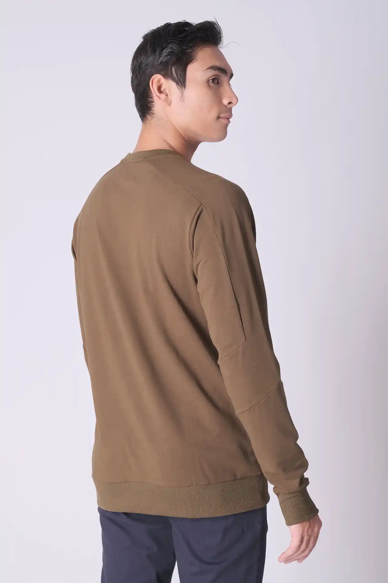 SPM0125 - Stretch French Terry Traveller Sweatshirt - Olive