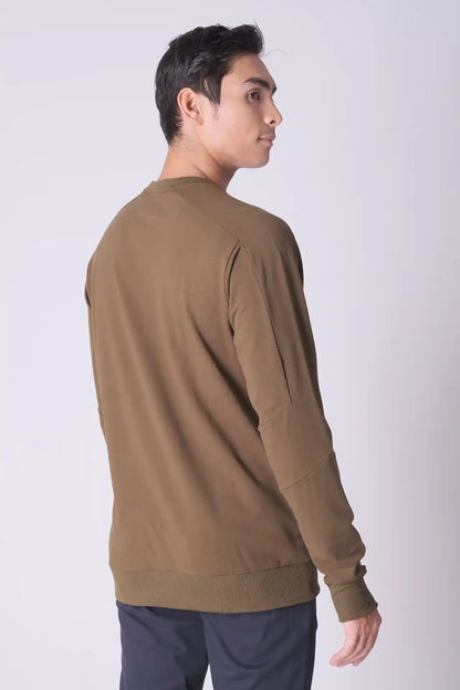 SPM0125 - Stretch French Terry Traveller Sweatshirt - Olive