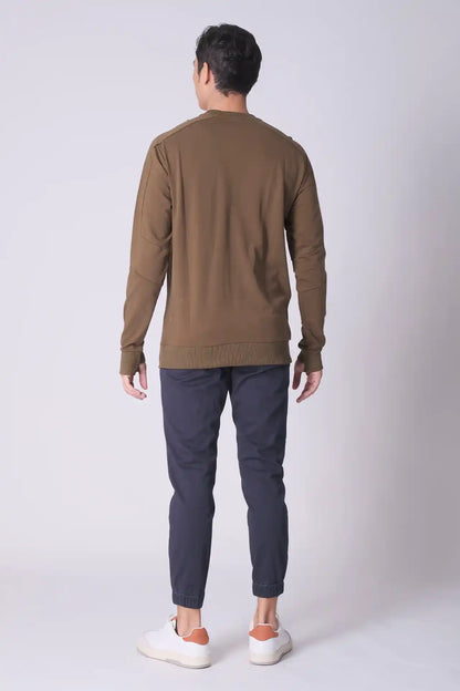 SPM0125 - Stretch French Terry Traveller Sweatshirt - Olive