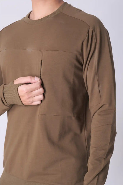 SPM0125 - Stretch French Terry Traveller Sweatshirt - Olive