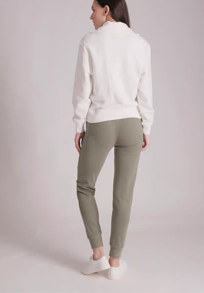 SPWM0153 - Women's Essential High Collar Turtle Neck Half Zip Sweatshirt - White