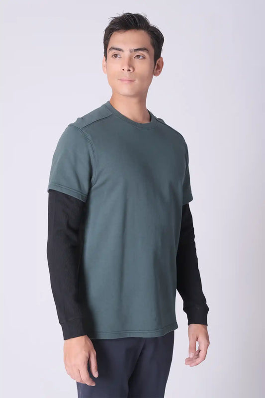 SPM0172 - Finest Cotton French Terry Dual Sleeve Sweatshirt - Green