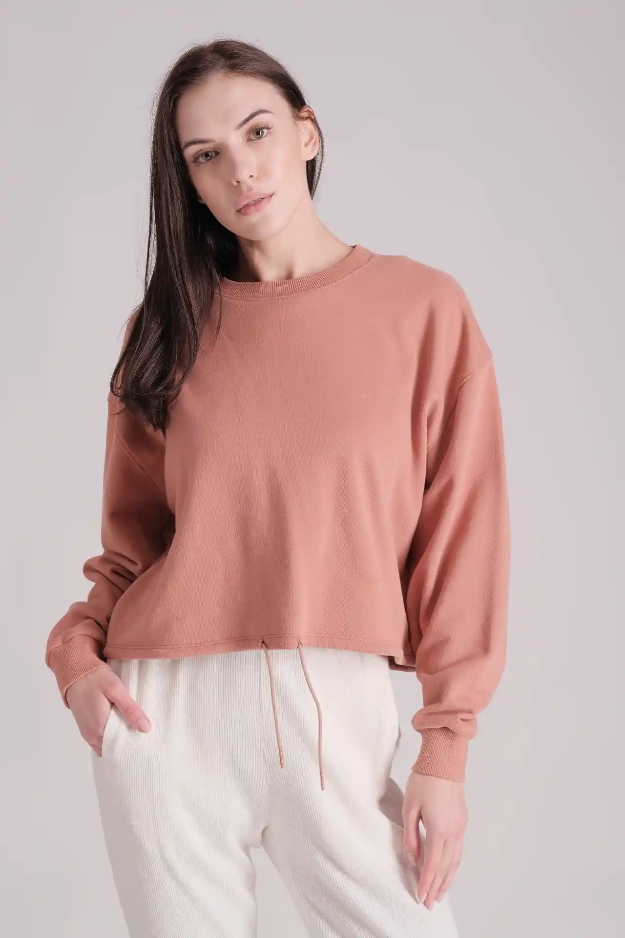 SPWM0175 - Women's Essential Flare A Line Sweatshirt - Salmon