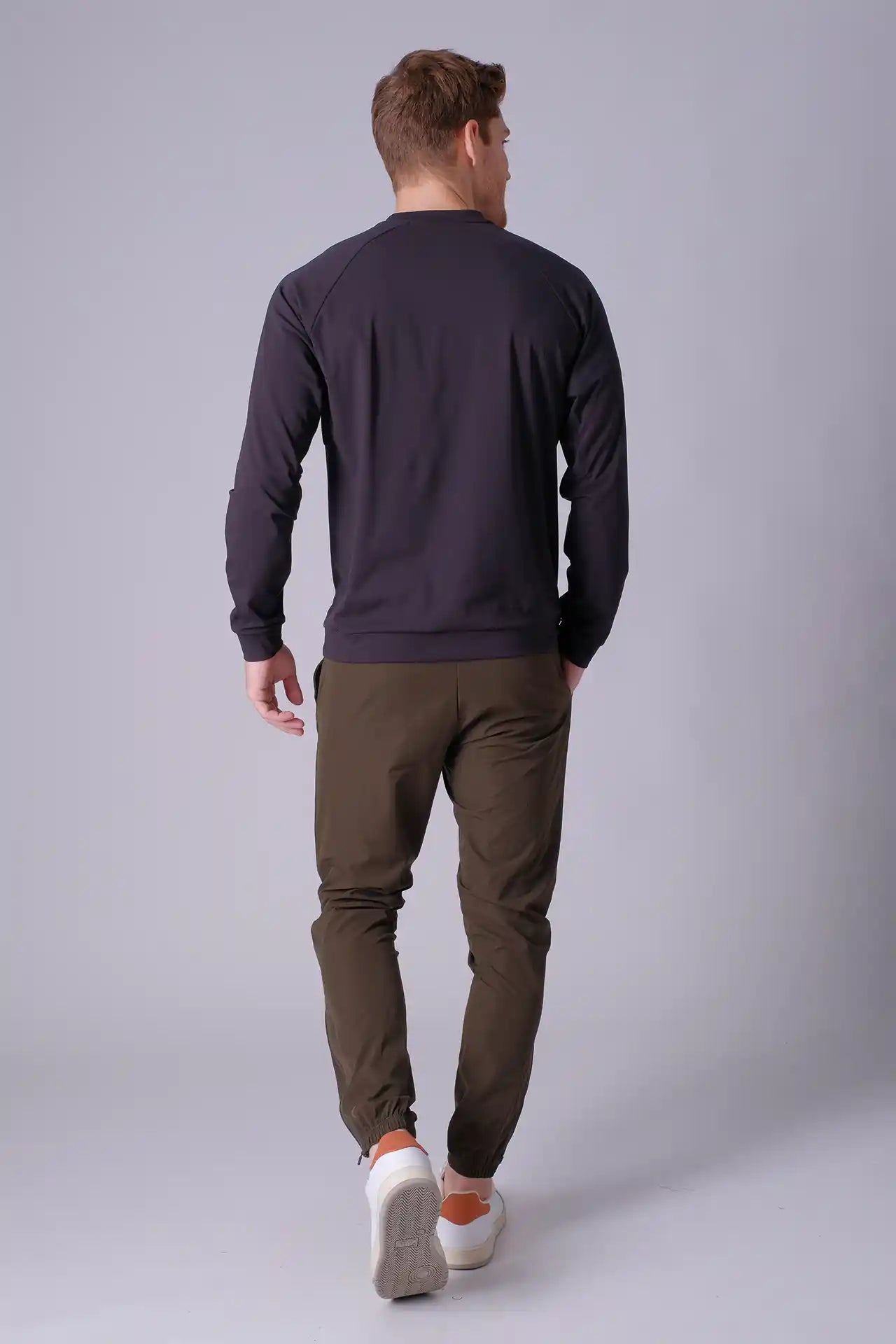 SPM0200 - Thermal Stretch Interlock Long Sleeve Crew Pullover - Black