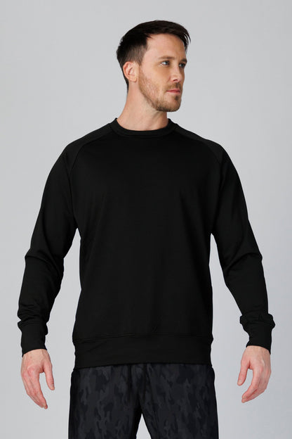 SPM0209 - Stretch Thermal Fleece Performance Pullover - Black