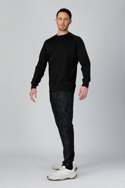 SPM0209 - Stretch Thermal Fleece Performance Pullover - Black