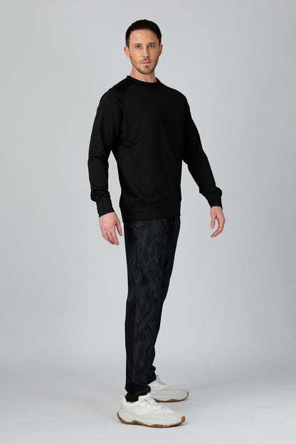 SPM0209 - Stretch Thermal Fleece Performance Pullover - Black