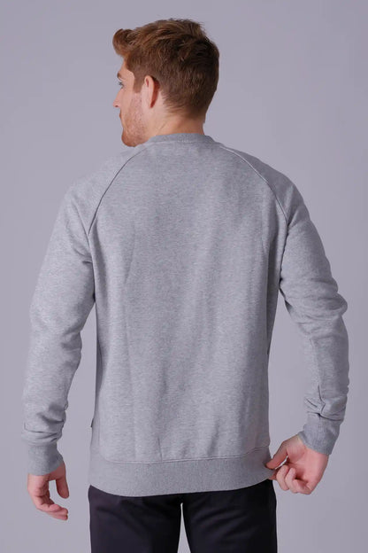SPM0209 - Ultra Soft Mid-weight Thermal Cotton Blend Polar Fleece Crew Neck Sweatshirt - Heather Grey