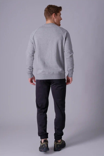 SPM0209 - Ultra Soft Mid-weight Thermal Cotton Blend Polar Fleece Crew Neck Sweatshirt - Heather Grey