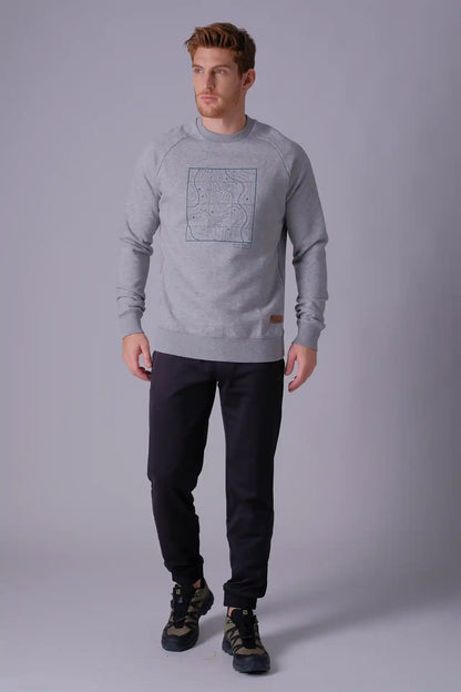 SPM0209 - Ultra Soft Mid-weight Thermal Cotton Blend Polar Fleece Crew Neck Sweatshirt - Heather Grey