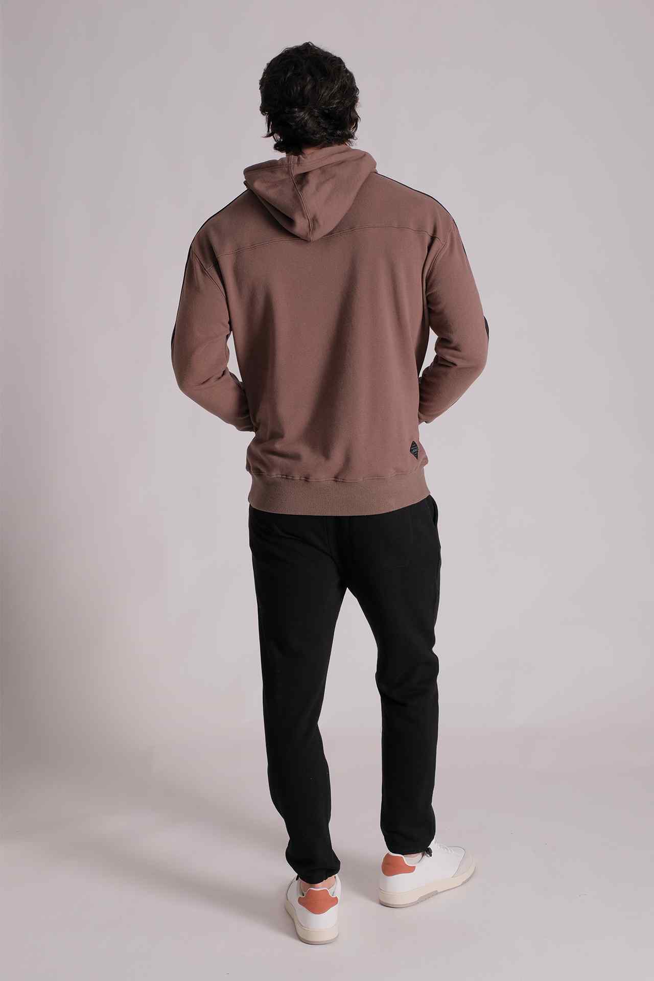 SPN0080 - Shoulder Taping French Terry Hoodie - Army Green