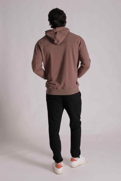 SPN0080 - Shoulder Taping French Terry Hoodie - Army Green