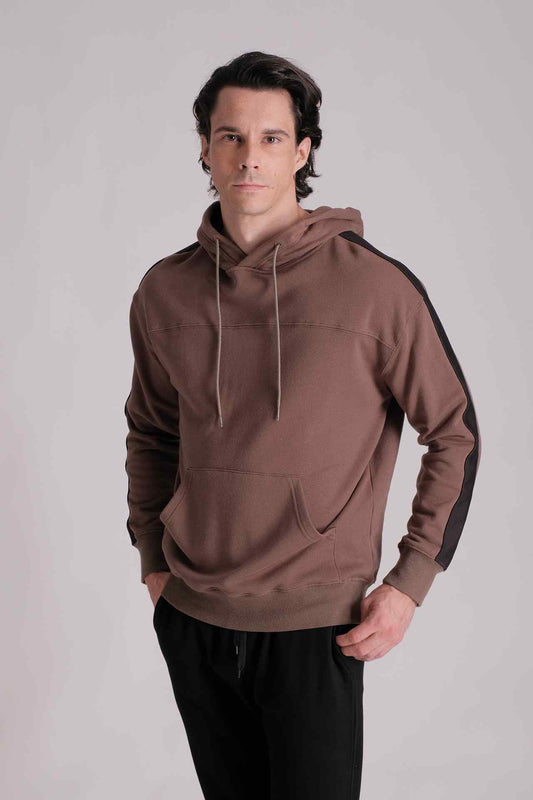 SPN0080 - Shoulder Taping French Terry Hoodie - Army Green