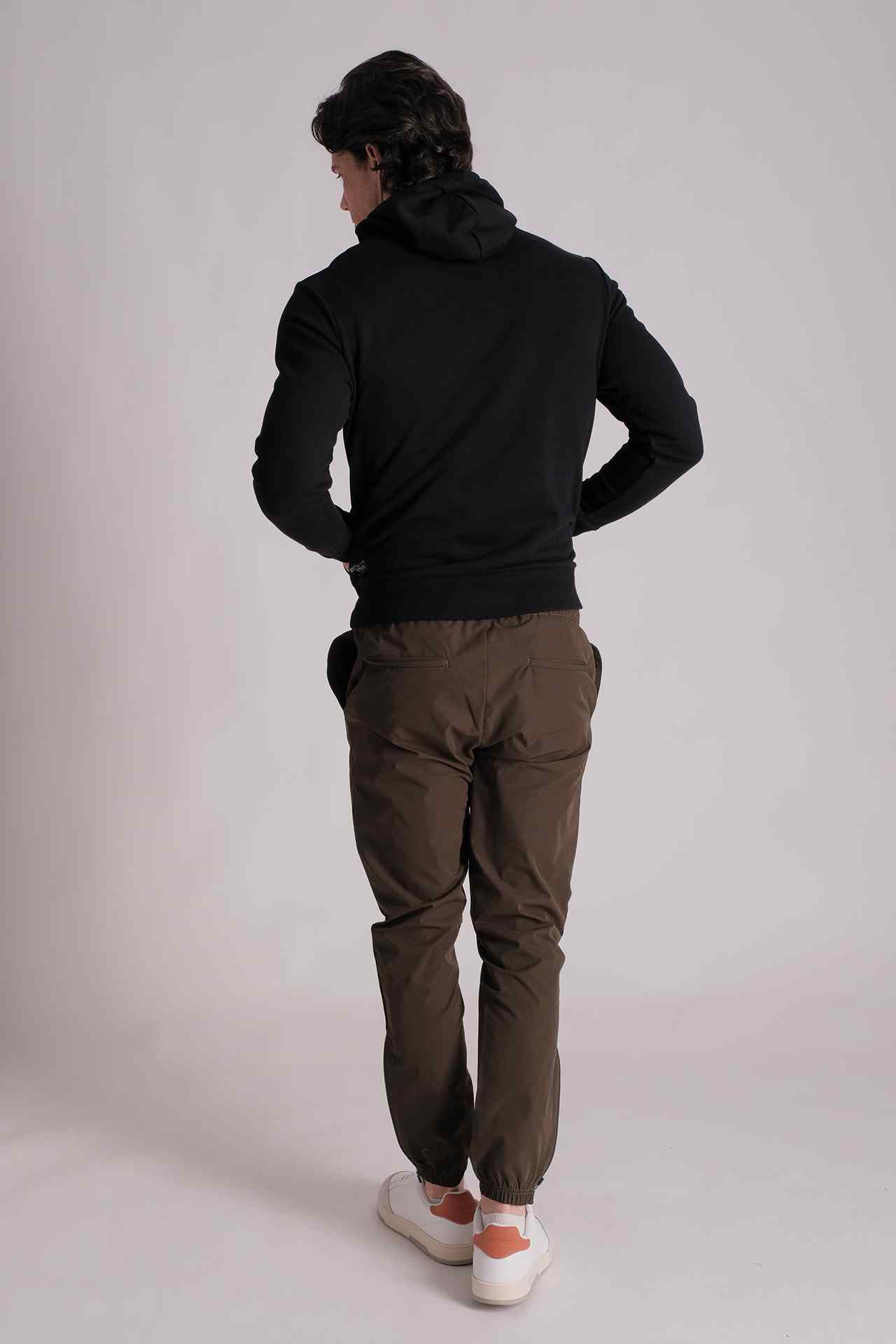 SPN0138 - Finest Cotton French Terry Side Pocket Logo Hoodie - Black