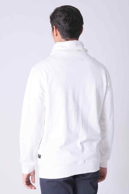 SPN0147 - Finest Cotton French Terry Chimney Collar Sweatshirt - White