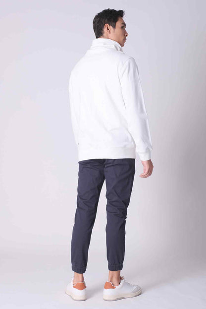 SPN0147 - Finest Cotton French Terry Chimney Collar Sweatshirt - White