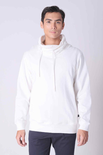 SPN0147 - Finest Cotton French Terry Chimney Collar Sweatshirt - White