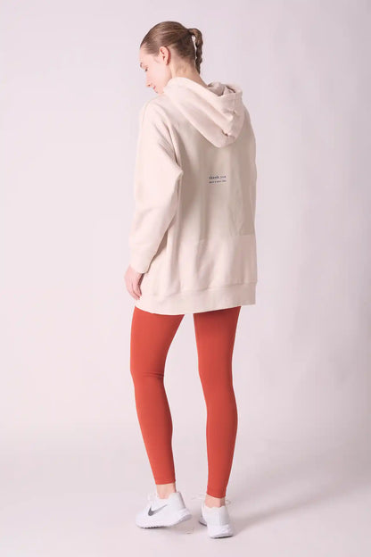SPWN0154 - Women's Ultra Soft Mid-weight Thermal Cotton Blend Polar Fleece Hoodie - Beige