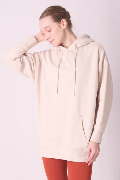 SPWN0154 - Women's Ultra Soft Mid-weight Thermal Cotton Blend Polar Fleece Hoodie - Beige