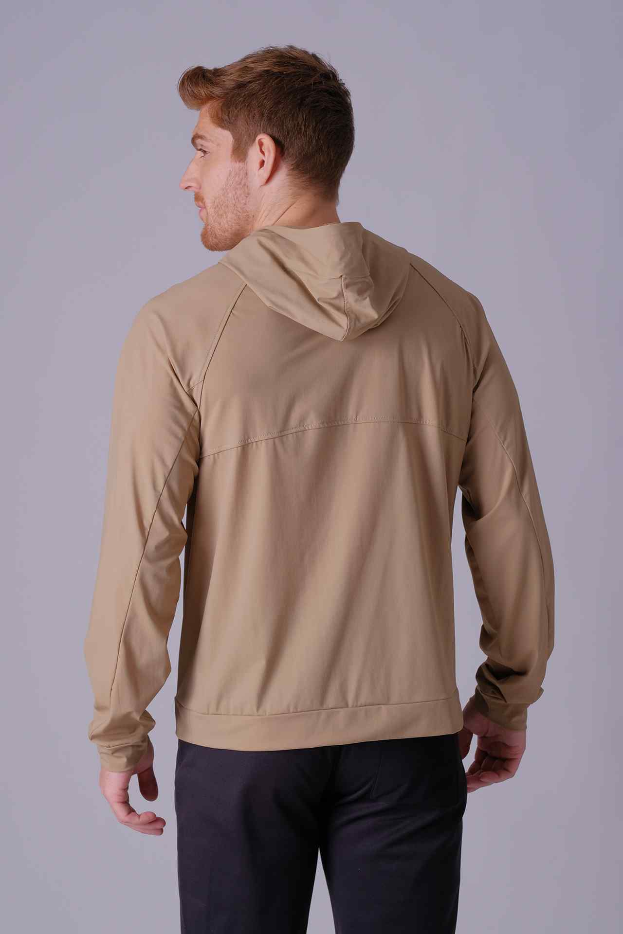SPN0219 - Lightweight Stretch Half Zip Hiking Hoodie - Khaki