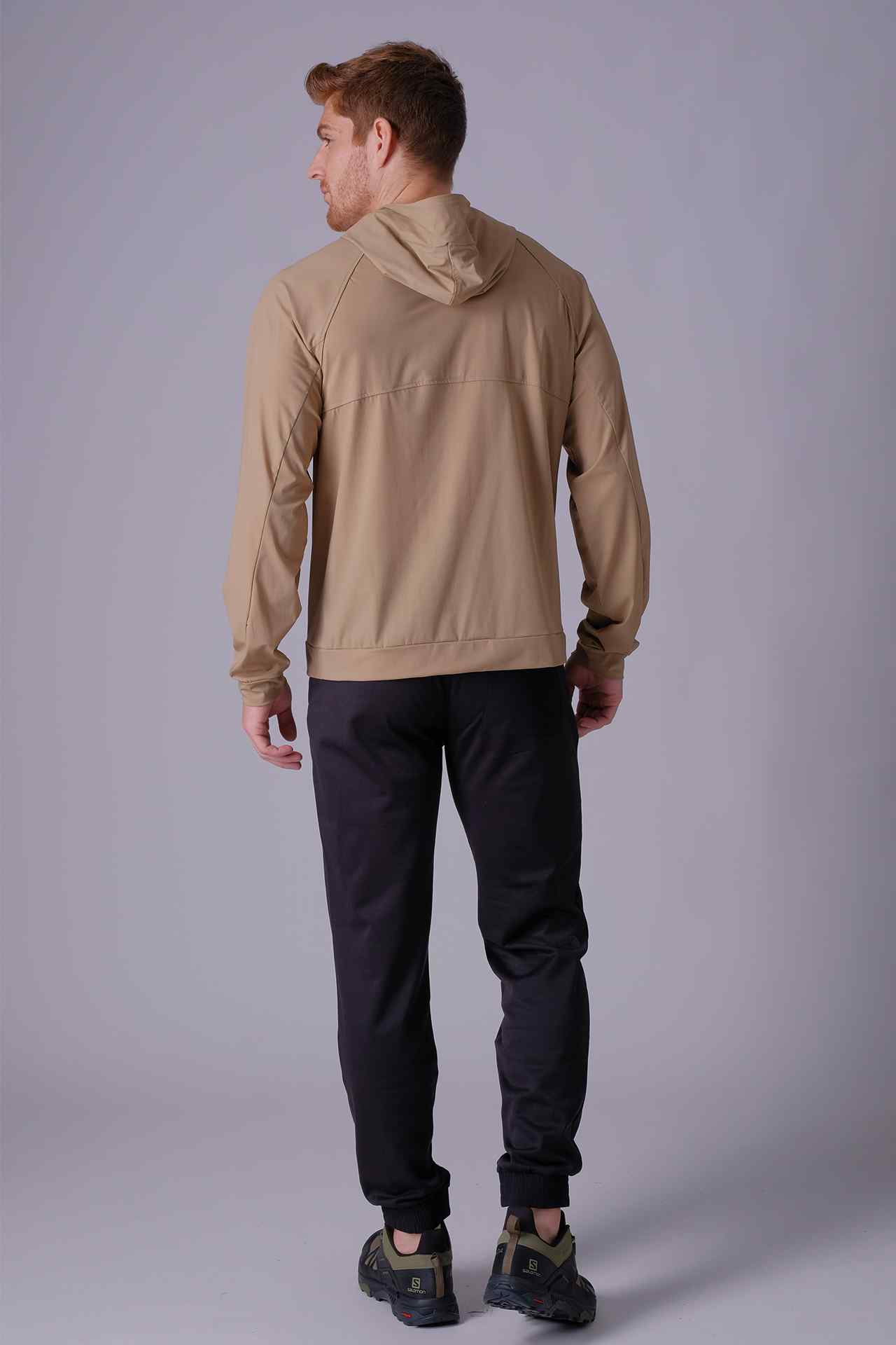 SPN0219 - Lightweight Stretch Half Zip Hiking Hoodie - Khaki