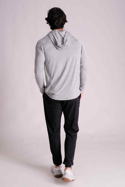 SPN0241 - Light Weight Quick-Dry Hooded Active Top - Heather Grey