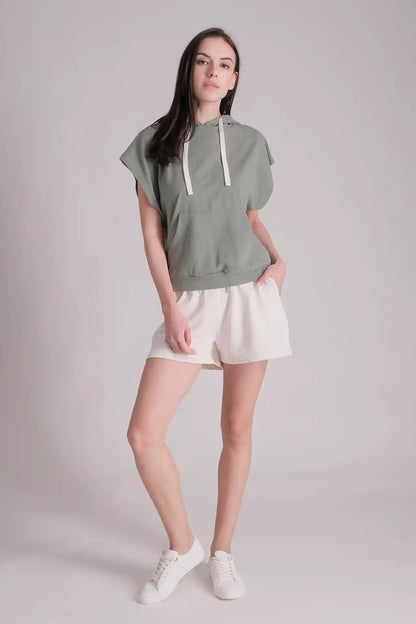 SPWN0268 - Women's Essential Back Toggle Hoodie - Sage