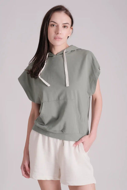 SPWN0268 - Women's Essential Back Toggle Hoodie - Sage