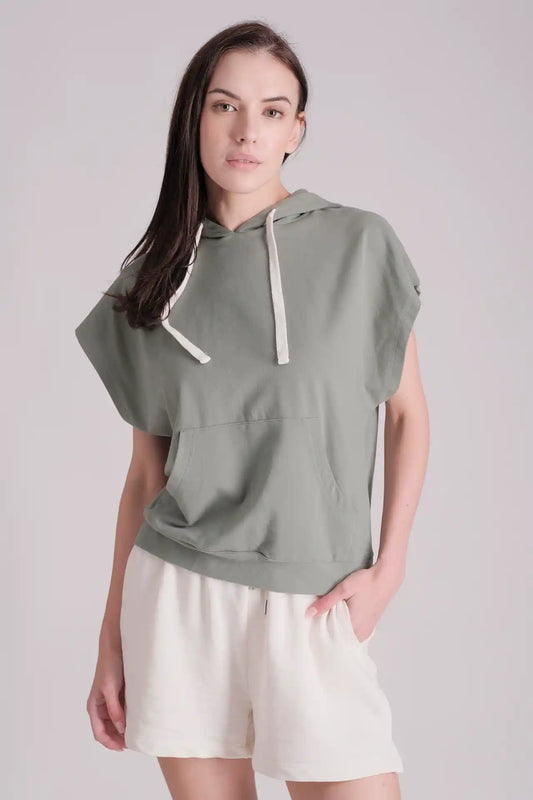 SPWN0268 - Women's Essential Back Toggle Hoodie - Sage