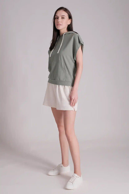 SPWN0268 - Women's Essential Back Toggle Hoodie - Sage