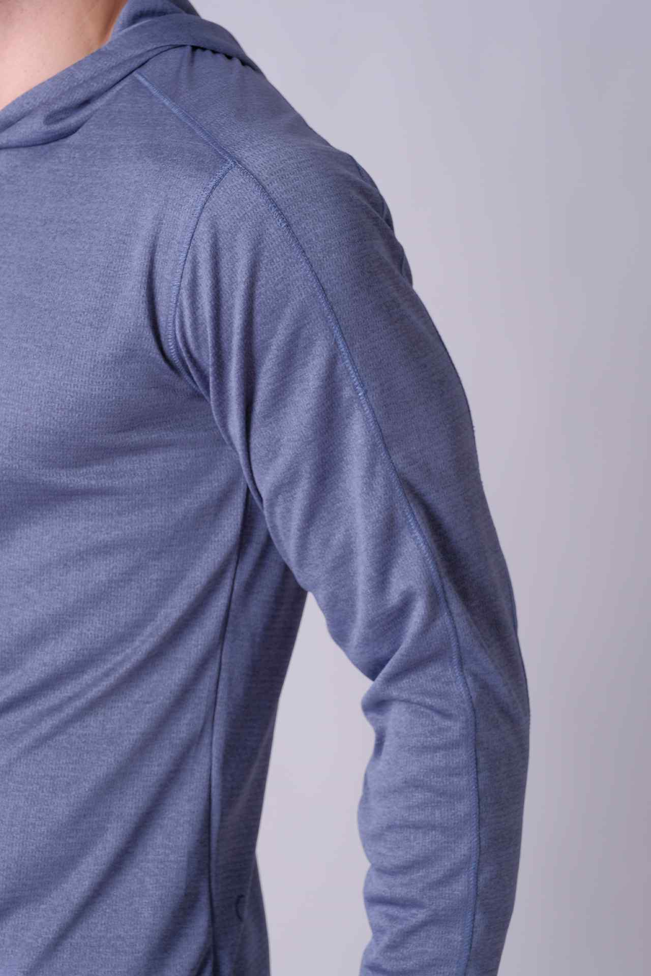 SPN0288 - Anti-UV Heather Jacquard Training Hoodie - Ash Blue