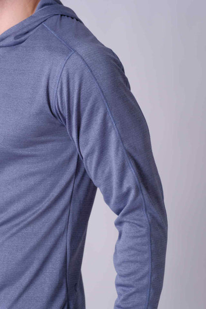 SPN0288 - Anti-UV Heather Jacquard Training Hoodie - Ash Blue