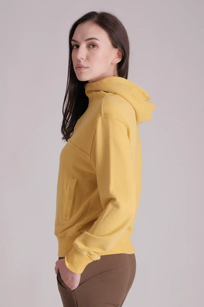 SPWN0292 - Women's Essential Half Zip Stand Collar Hoodie