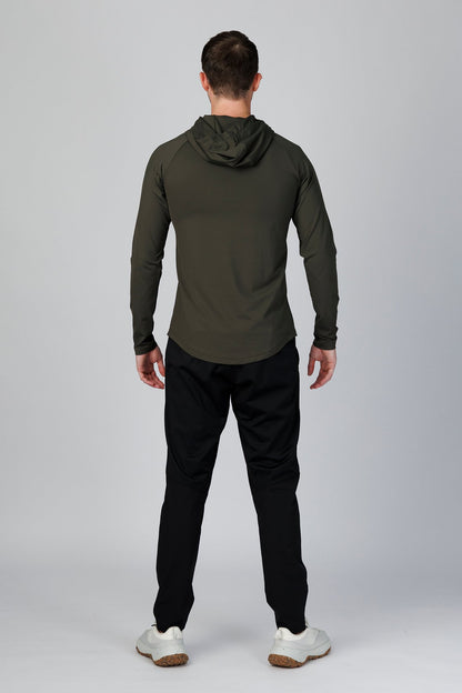 SPN0300 - Ultra Soft Stretch Nylon Interlock Training Hoodie - Dark Army