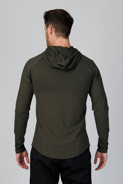 SPN0300 - Ultra Soft Stretch Nylon Interlock Training Hoodie - Dark Army