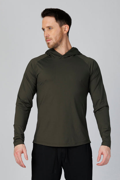 SPN0300 - Ultra Soft Stretch Nylon Interlock Training Hoodie - Dark Army
