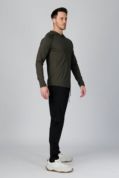 SPN0300 - Ultra Soft Stretch Nylon Interlock Training Hoodie - Dark Army