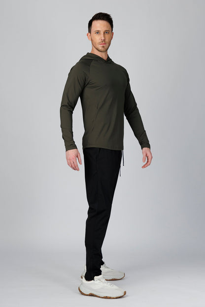 SPN0300 - Ultra Soft Stretch Nylon Interlock Training Hoodie - Dark Army
